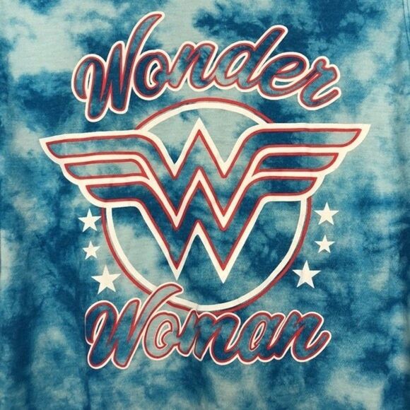 Wonder Woman Logo Tie Dye Lattice Side Tank Top New XL - Picture 3 of 6